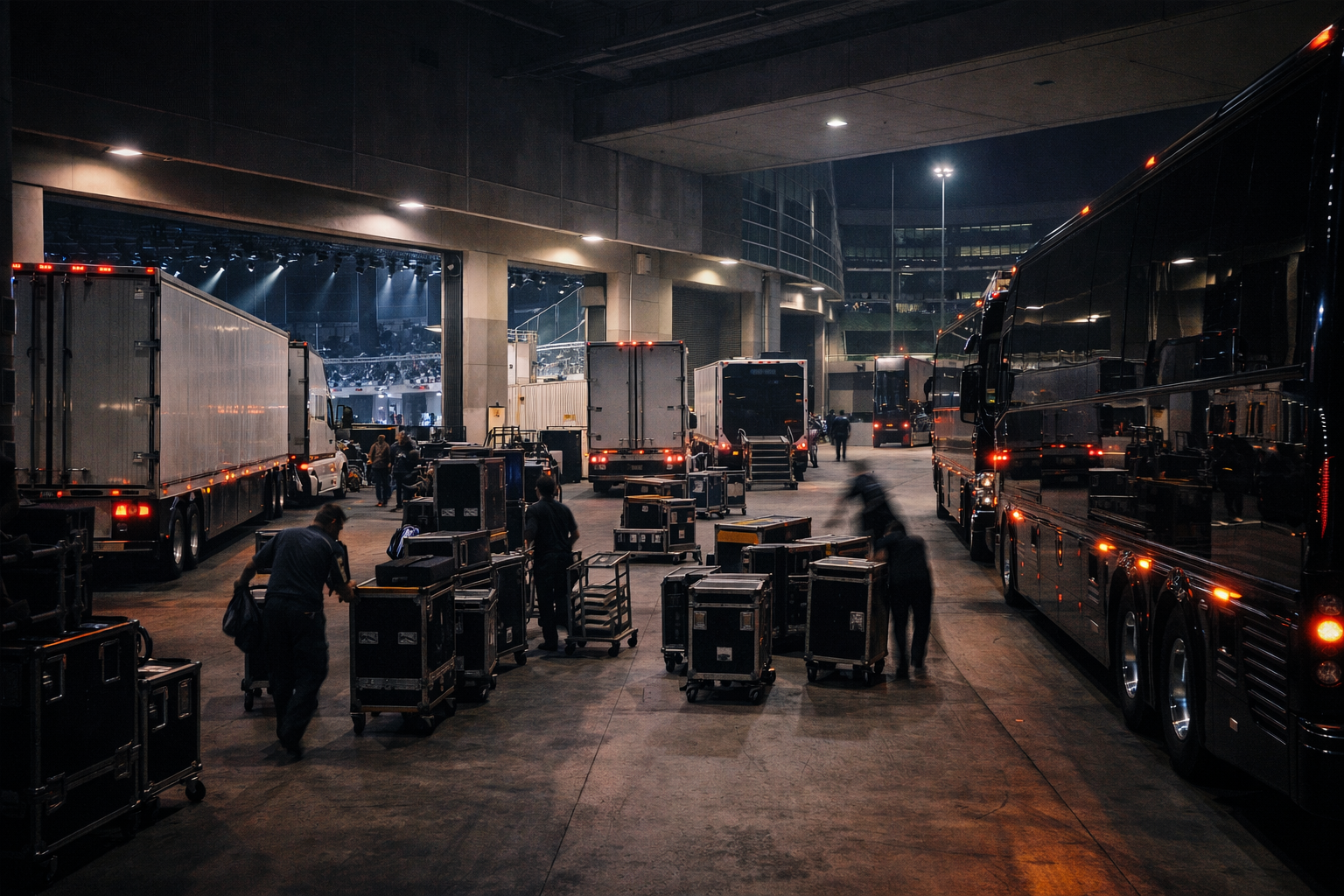On-tour load-in and transportation coordination